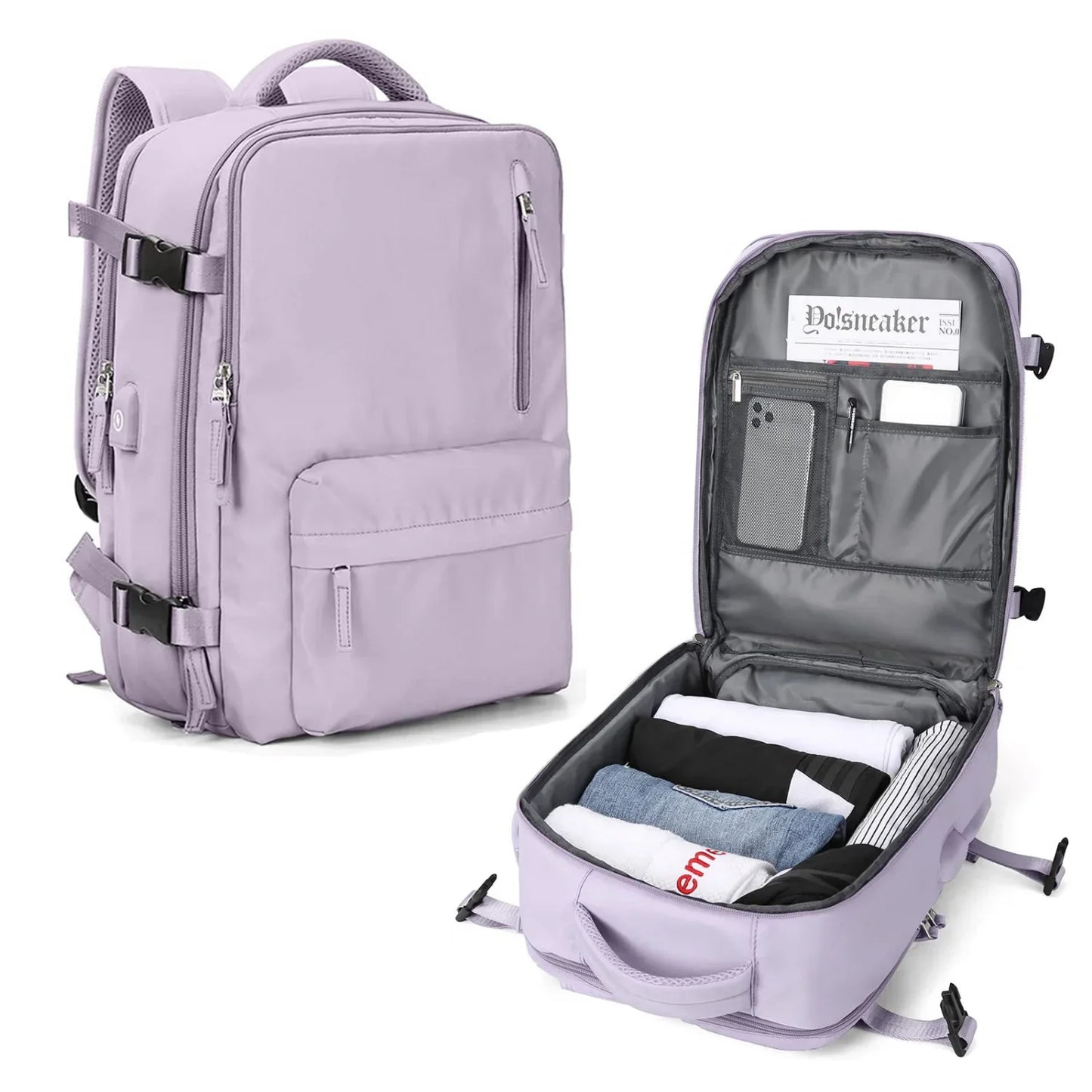 Jetsetter's Dream: Spacious, Lightweight Travel Backpack with USB Charging