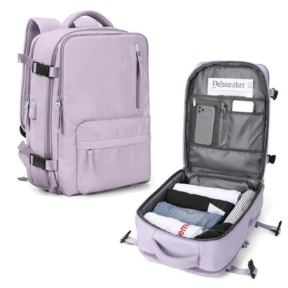 Jetsetter's Dream: Spacious, Lightweight Travel Backpack with USB Charging