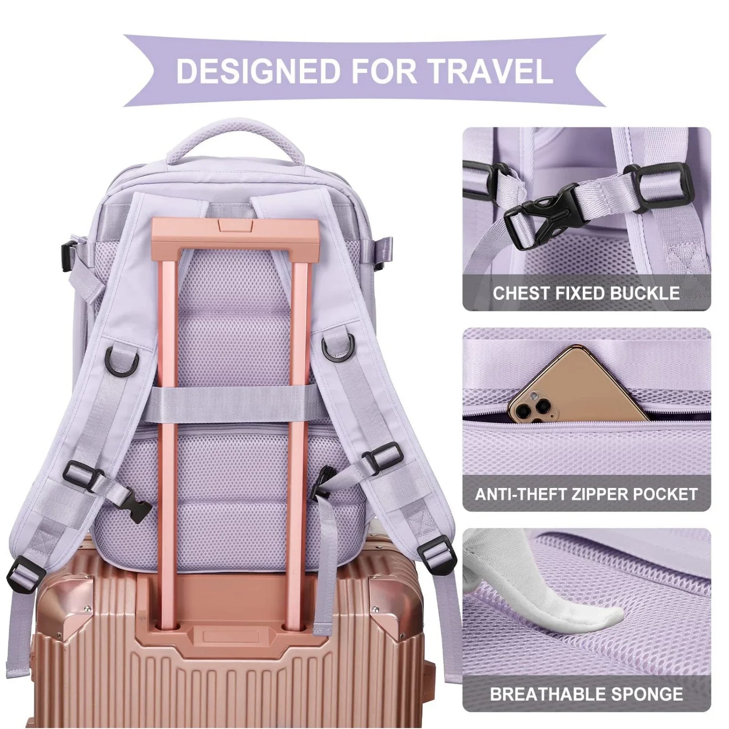 Jetsetter's Dream: Spacious, Lightweight Travel Backpack with USB Charging