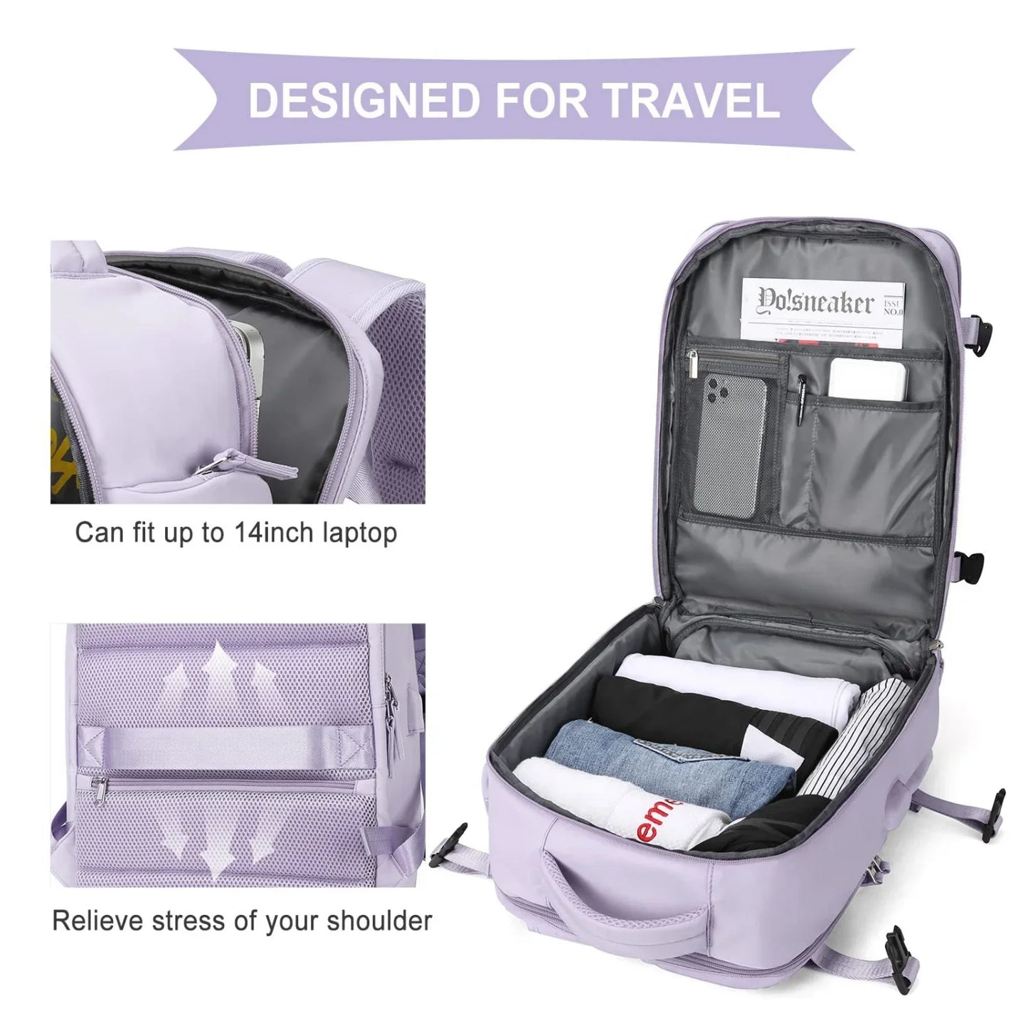 Jetsetter's Dream: Spacious, Lightweight Travel Backpack with USB Charging