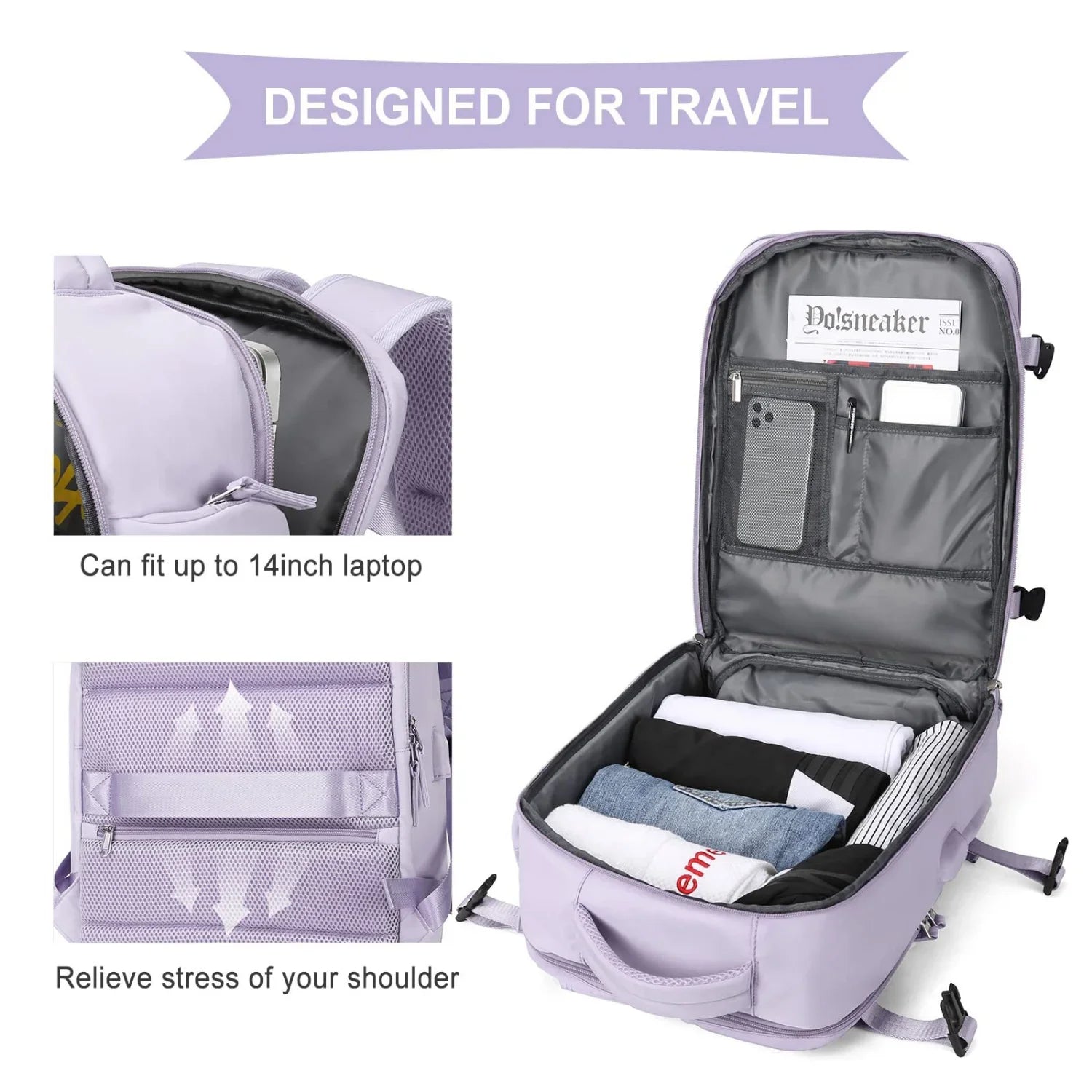 Jetsetter's Dream: Spacious, Lightweight Travel Backpack with USB Charging