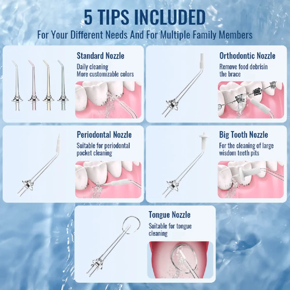 SparkleFloss Pro: Portable Teeth Whitening Water Flosser & Dental Jet Cleaner