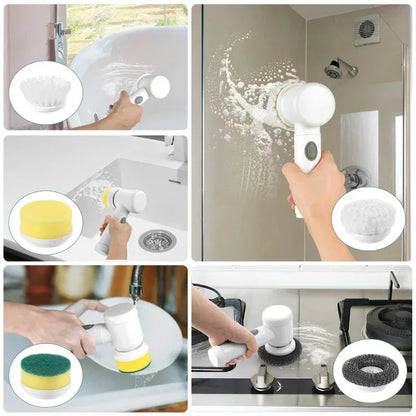 SpinScrub Pro: Electric Power Scrubber with 5 Brush Heads