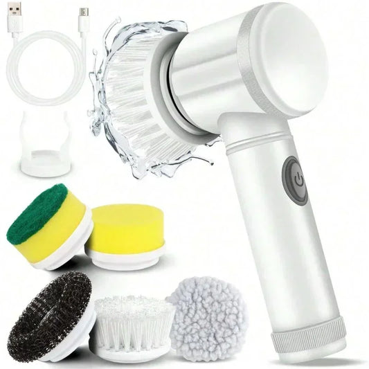 SpinScrub Pro: Electric Power Scrubber with 5 Brush Heads