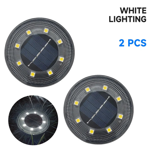 "Shine Bright Solar Ground Lights: Illuminate Your Outdoor Oasis with Waterproof LED Brilliance!"