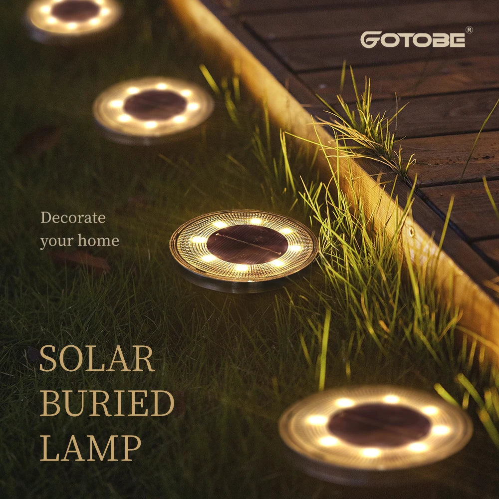 "Shine Bright Solar Ground Lights: Illuminate Your Outdoor Oasis with Waterproof LED Brilliance!"