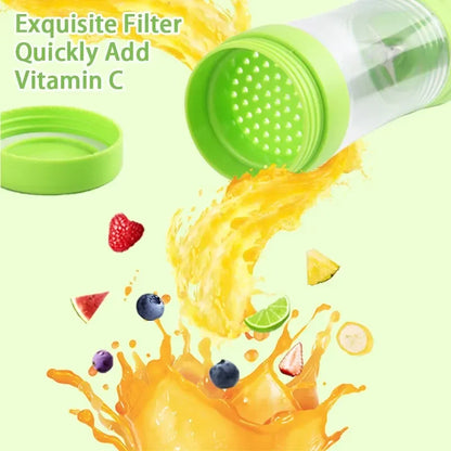 Summer Squeeze: USB-Powered Mini Juice Blender - Blend On-the-Go with 6 Blade Precision!