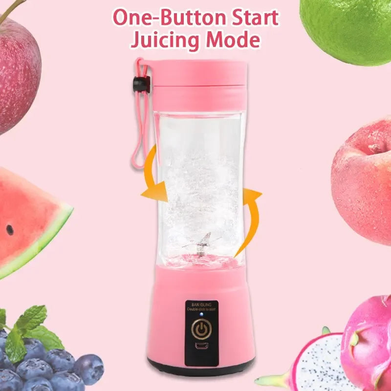 Summer Squeeze: USB-Powered Mini Juice Blender - Blend On-the-Go with 6 Blade Precision!