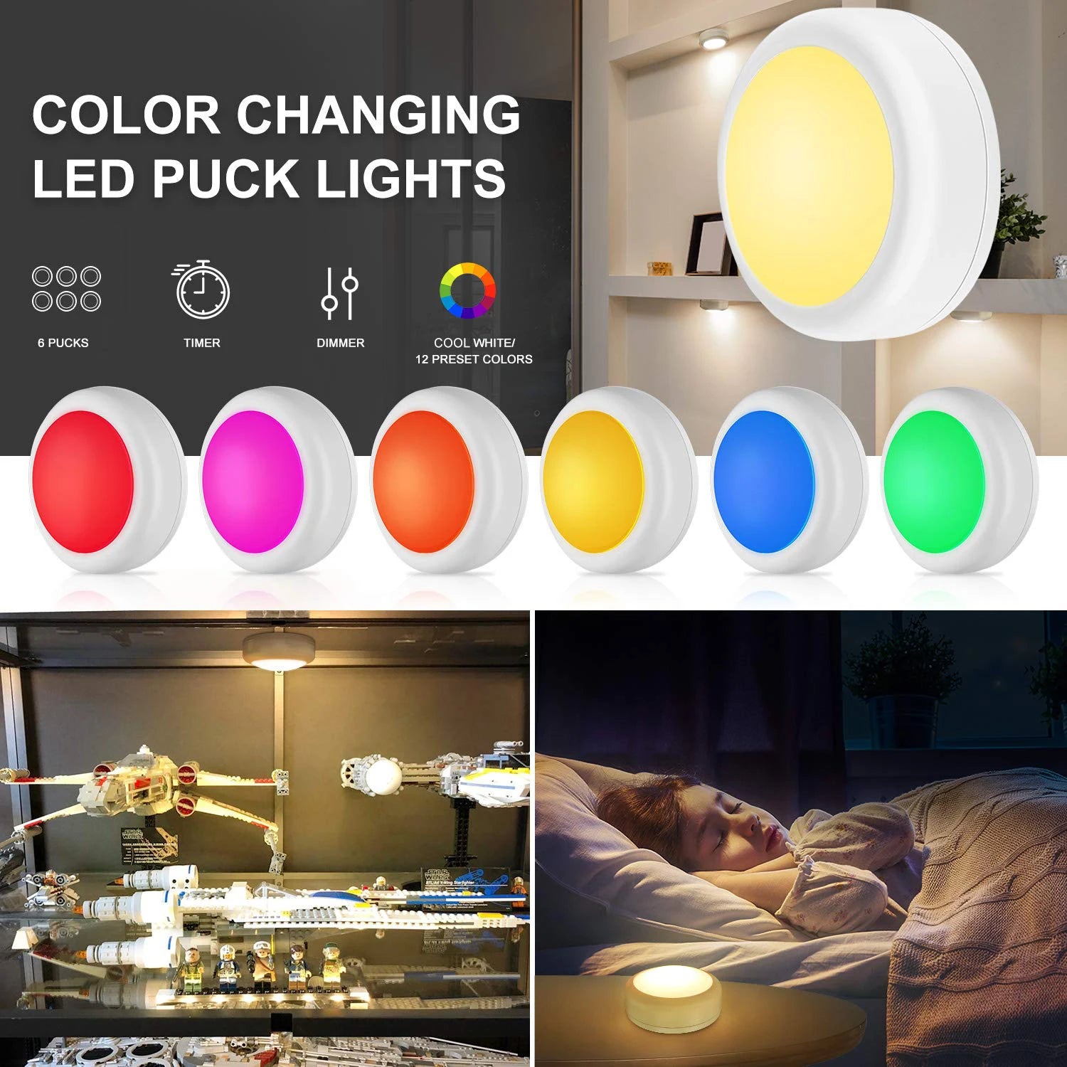 Illuminate Your Space: RGB LED Puck Lights for Versatile Home Decoration