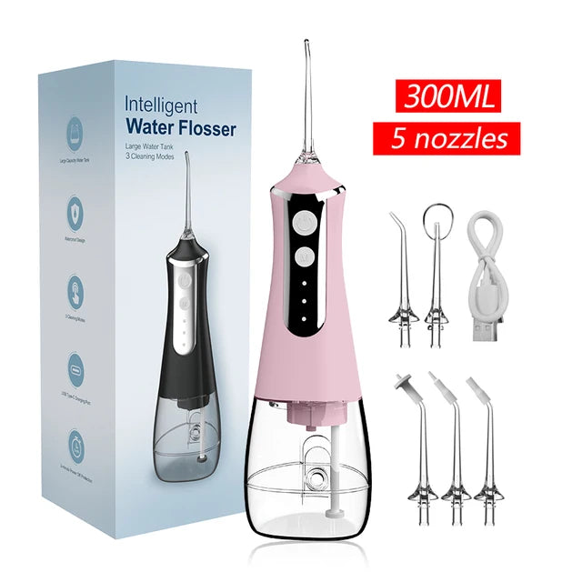 SparkleFloss Pro: Portable Teeth Whitening Water Flosser & Dental Jet Cleaner