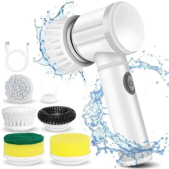 SpinScrub Pro: Electric Power Scrubber with 5 Brush Heads