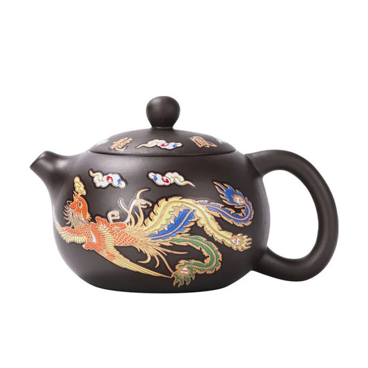 "Dragon's Brew: Color-Changing Clay Teapot - Handcrafted Elegance for Tea Enthusiasts!"