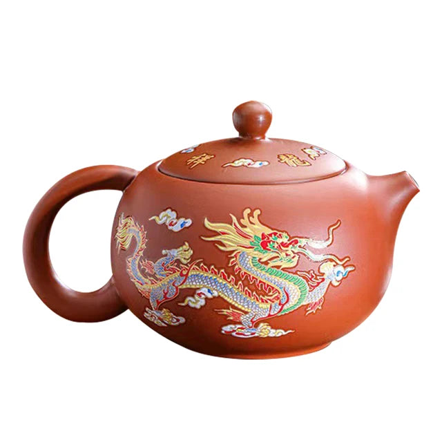 "Dragon's Brew: Color-Changing Clay Teapot - Handcrafted Elegance for Tea Enthusiasts!"