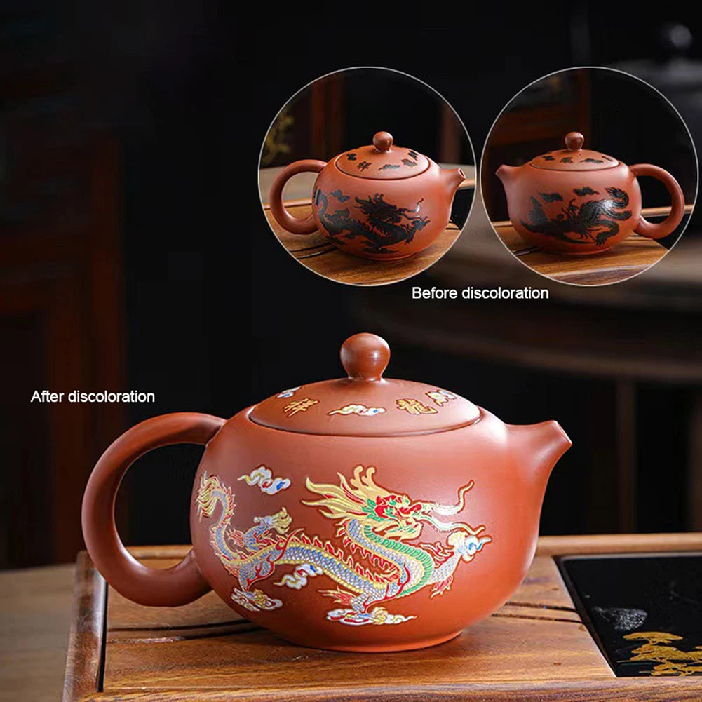 "Dragon's Brew: Color-Changing Clay Teapot - Handcrafted Elegance for Tea Enthusiasts!"