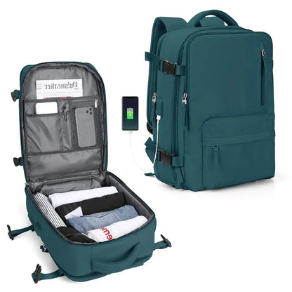 Jetsetter's Dream: Spacious, Lightweight Travel Backpack with USB Charging