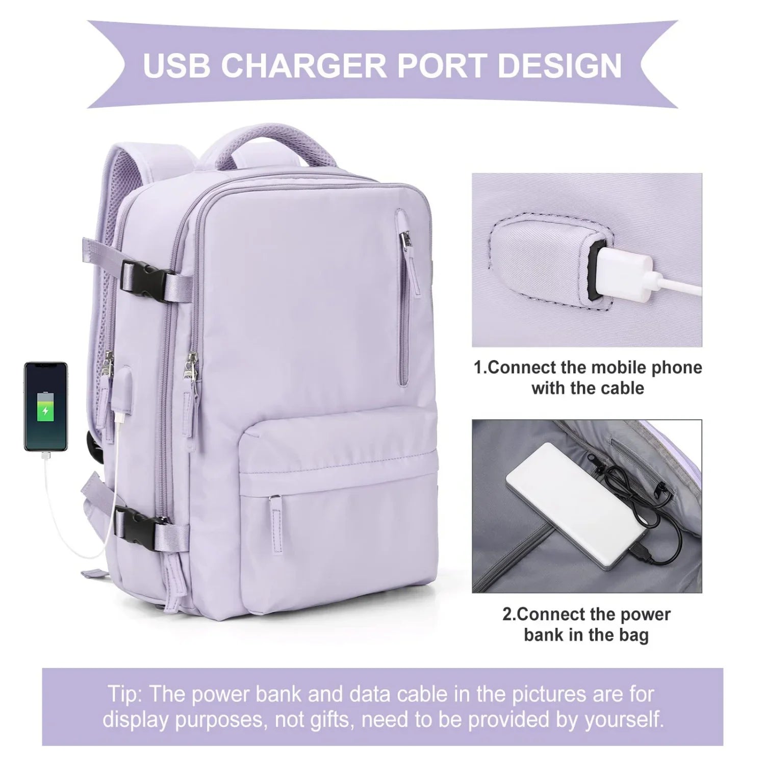 Jetsetter's Dream: Spacious, Lightweight Travel Backpack with USB Charging