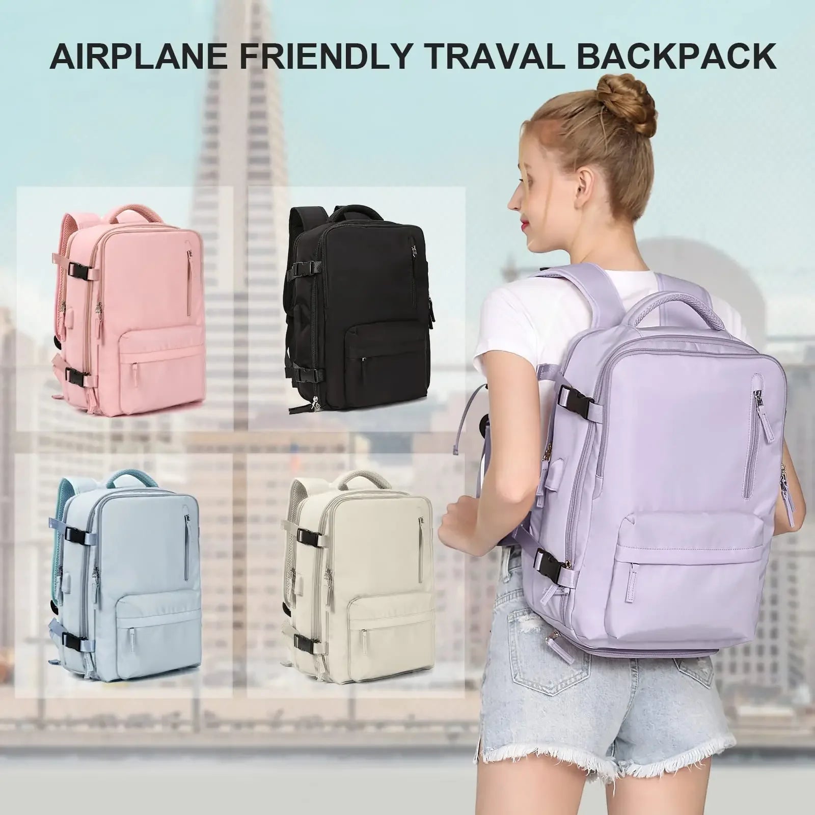 Jetsetter's Dream: Spacious, Lightweight Travel Backpack with USB Charging